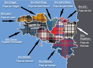 La carte des tartans bretons